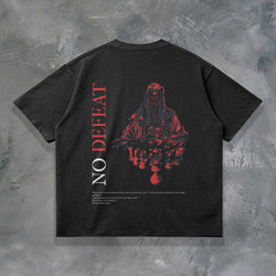 "NO DEFEAT" OVERSIZED T-SHIRT IN BLACK