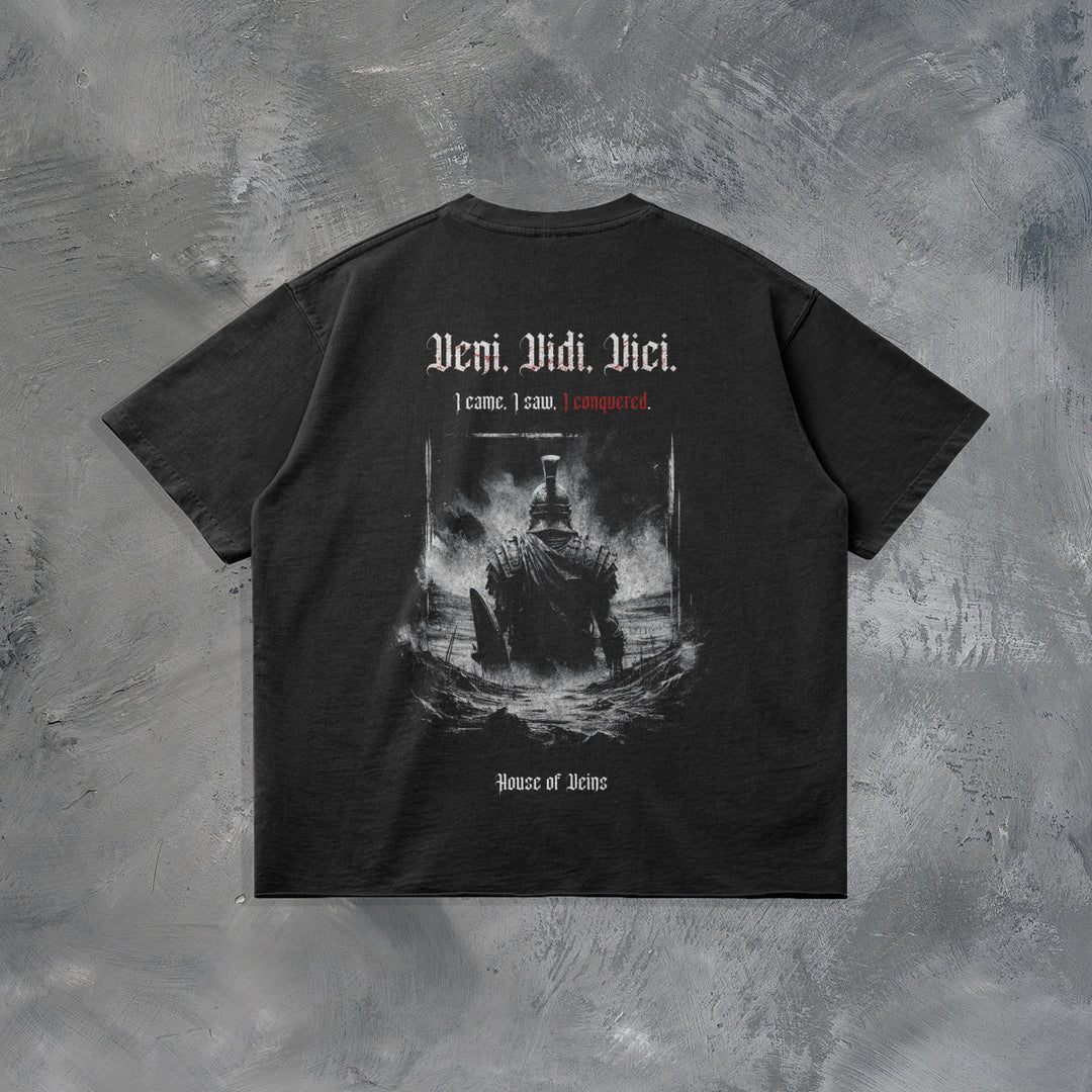 BLACK VENI VIDI VICI T-SHIRT
