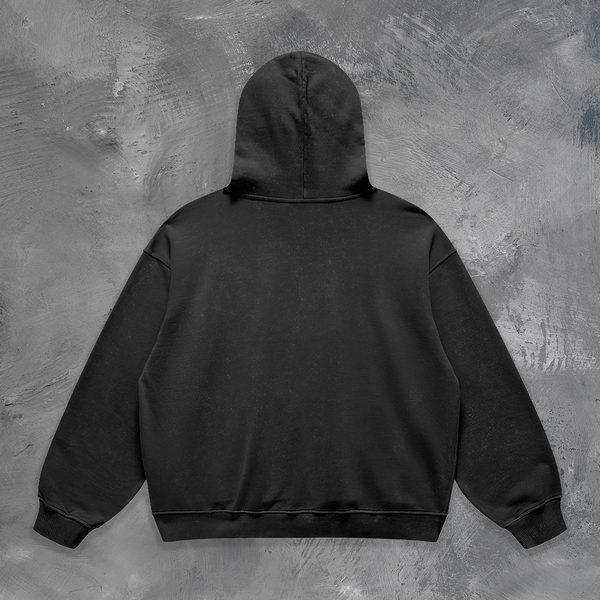 "JUST THE VEIN" OVERSIZED HOODIE IN BLACK