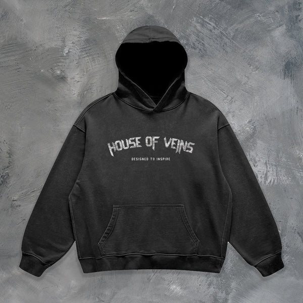 "FUEL YOUR PULSE" OVERSIZED HOODIE IN BLACK