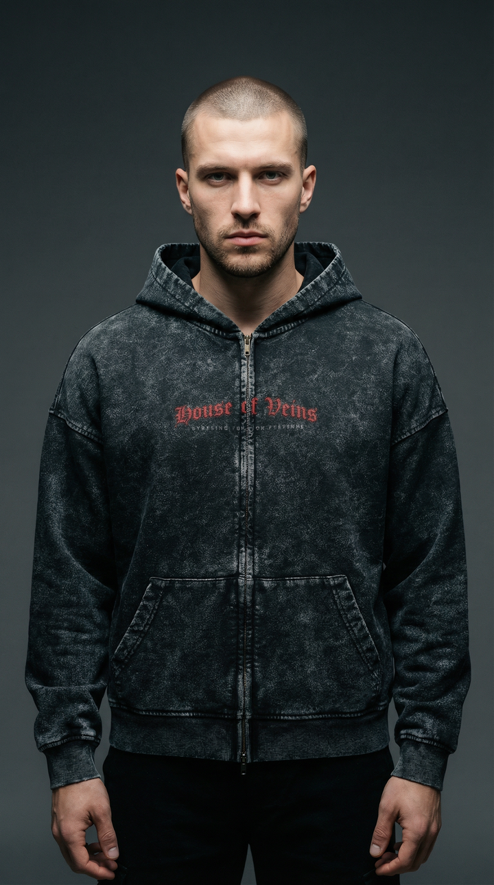 BLACK MOTH NRFTW SERIES ZIP UP HOODIE