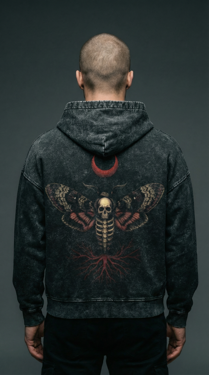 BLACK MOTH NRFTW SERIES ZIP UP HOODIE