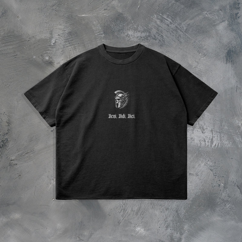 "VENI VIDI VICI" OVERSIZED T-SHIRT IN BLACK