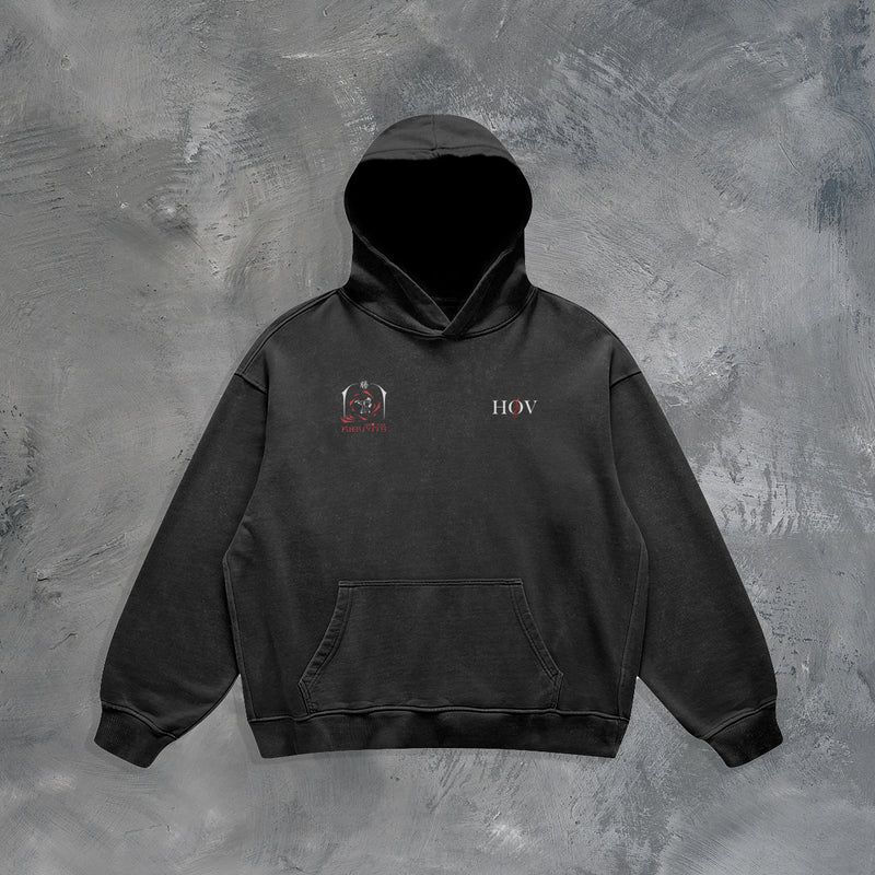 "HOV X KIBUVITS JUDO" OVERSIZED HOODIE IN BLACK