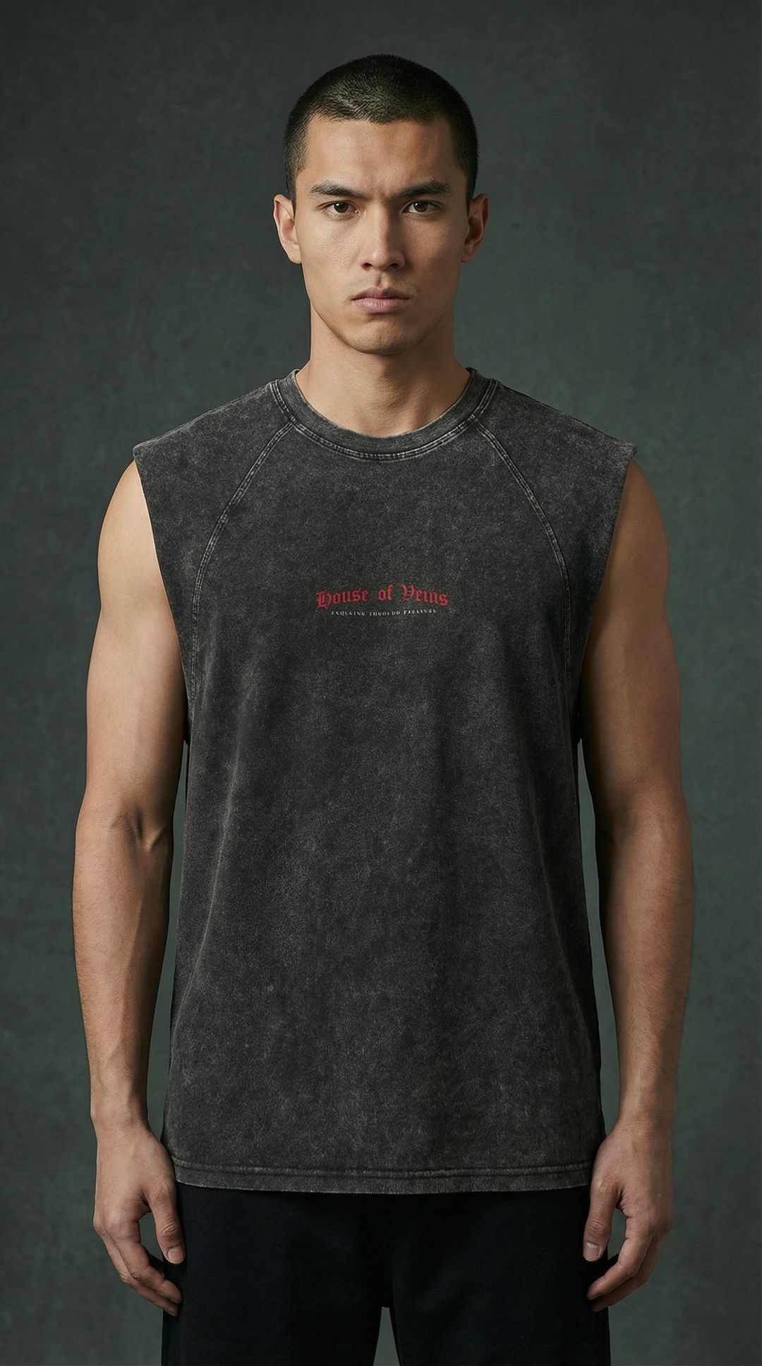 BLACK WASHED NRFTW SERIES TANK TOP