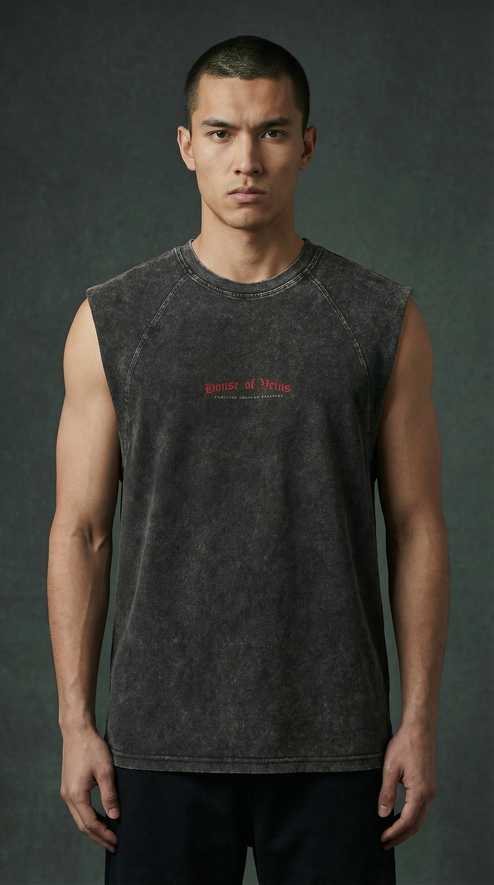 BLACK WASHED NRFTW SERIES TANK TOP