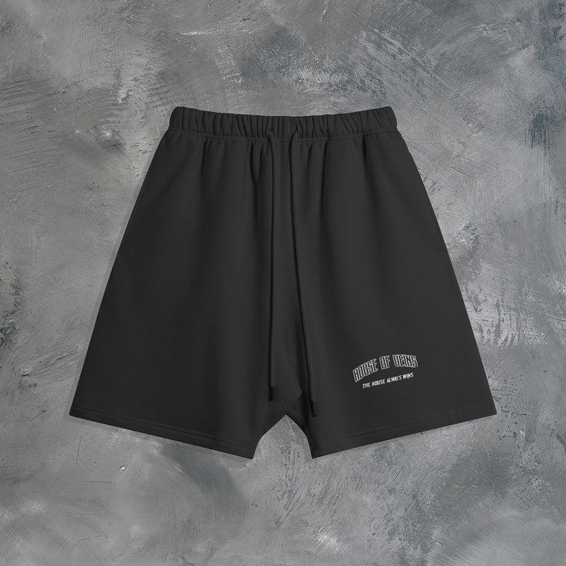 "MEMENTO MORI" OVERSIZED SHORTS IN BLACK