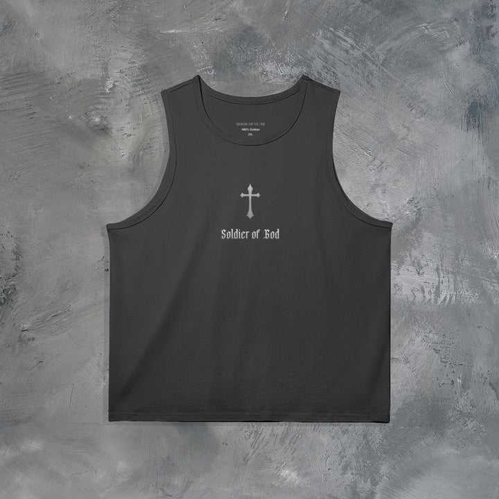 BLACK SOLDIER OF GOD TANK TOP