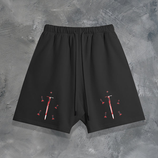 "NO DEFEAT" HEAVYWEIGHT SHORTS IN BLACK