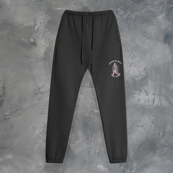 "UNITED IN VEIN" HEAVYWEIGHT SWEATPANTS IN BLACK