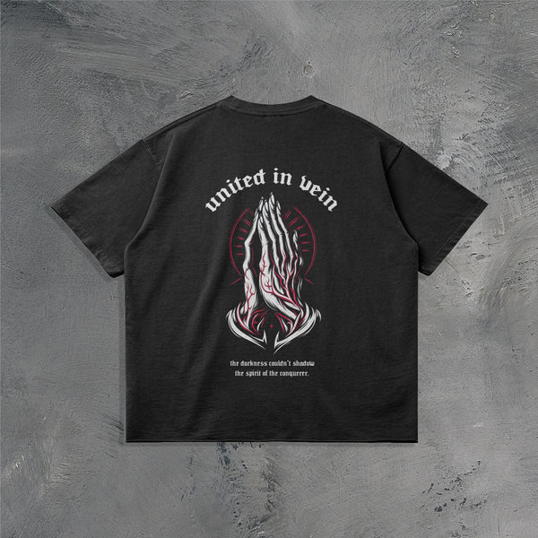 "UNITED IN VEIN" HEAVYWEIGHT T-SHIRT IN BLACK